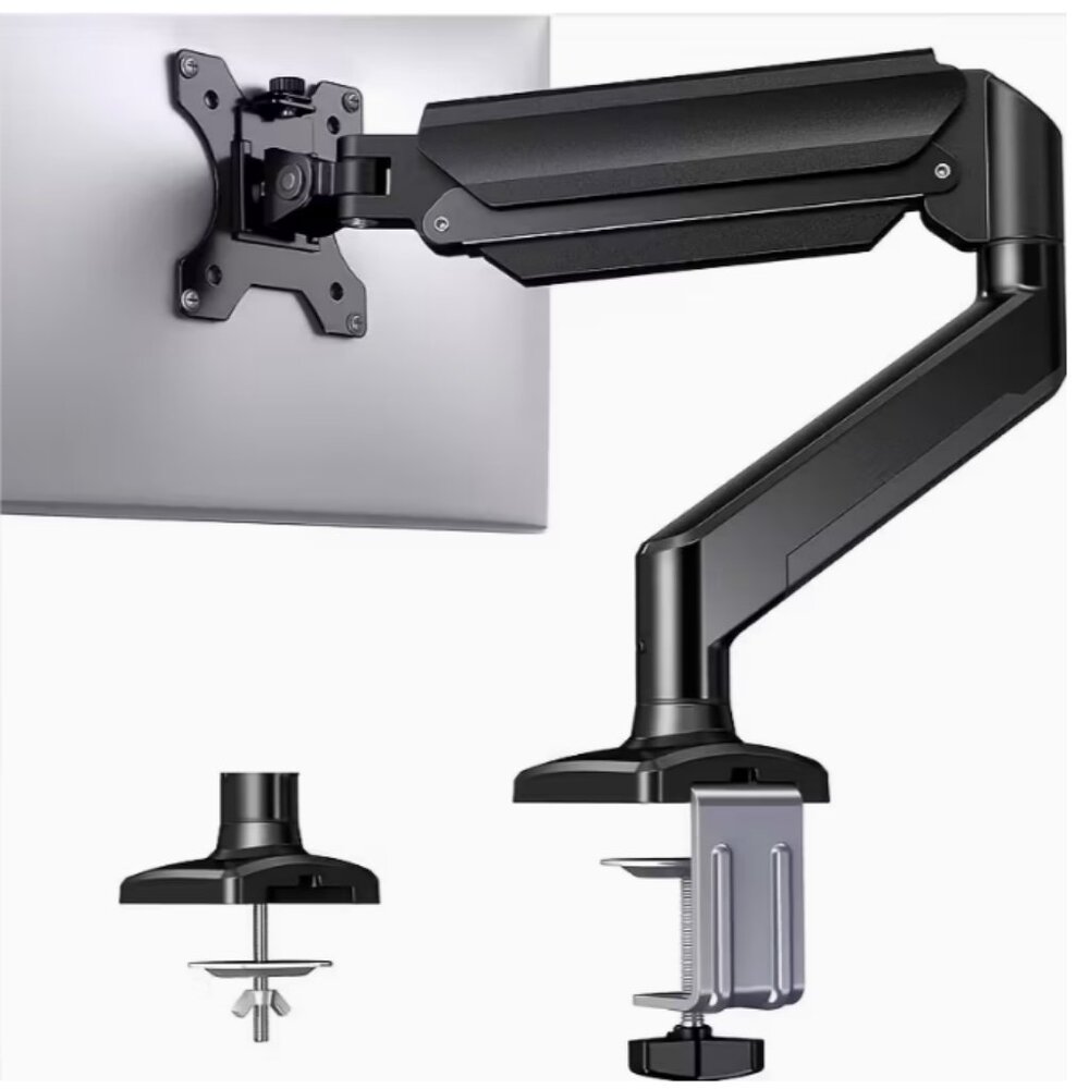 13-32" Adjustable Aluminum Monitor Stand with Mechanical Arm - VESA Compatible,